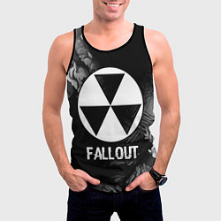 Майка-безрукавка мужская Fallout glitch на темном фоне, цвет: 3D-черный — фото 2