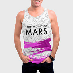 Майка-безрукавка мужская Thirty Seconds to Mars rock legends посередине, цвет: 3D-белый — фото 2