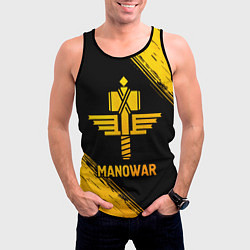 Майка-безрукавка мужская Manowar - gold gradient, цвет: 3D-черный — фото 2