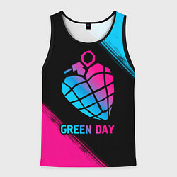 Майка-безрукавка мужская Green Day - neon gradient, цвет: 3D-черный