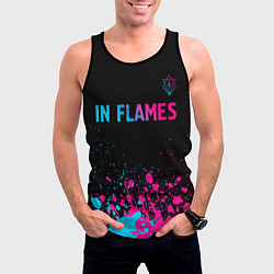 Майка-безрукавка мужская In Flames - neon gradient посередине, цвет: 3D-черный — фото 2