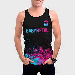 Майка-безрукавка мужская Babymetal - neon gradient посередине, цвет: 3D-черный — фото 2