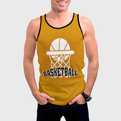 Майка-безрукавка мужская Basketball - кольцо и мяч, цвет: 3D-черный — фото 2