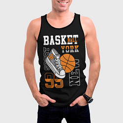 Майка-безрукавка мужская Basketball New York, цвет: 3D-черный — фото 2