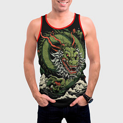 Майка-безрукавка мужская Символ года зеленый дракон, цвет: 3D-красный — фото 2