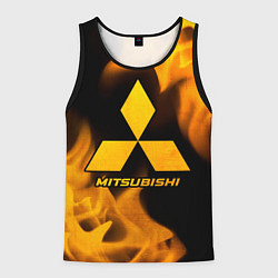 Майка-безрукавка мужская Mitsubishi - gold gradient, цвет: 3D-черный