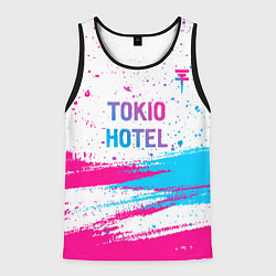 Мужская майка без рукавов Tokio Hotel neon gradient style посередине