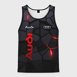 Майка-безрукавка мужская Audi - плиты с эффектом свечения, цвет: 3D-черный