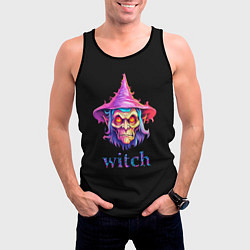 Майка-безрукавка мужская Cartoon witch, цвет: 3D-черный — фото 2