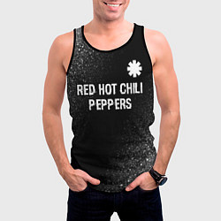 Майка-безрукавка мужская Red Hot Chili Peppers glitch на темном фоне посере, цвет: 3D-черный — фото 2