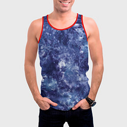 Майка-безрукавка мужская Абстракция - sea blue, цвет: 3D-красный — фото 2
