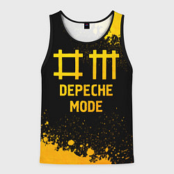 Майка-безрукавка мужская Depeche Mode - gold gradient, цвет: 3D-черный