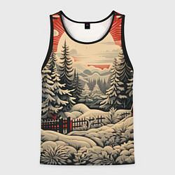 Мужская майка без рукавов Блеск снежинок новогодний стиль