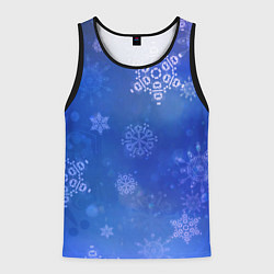 Майка-безрукавка мужская Декоративные снежинки на фиолетовом, цвет: 3D-черный