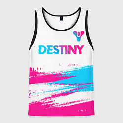 Майка-безрукавка мужская Destiny neon gradient style посередине, цвет: 3D-черный