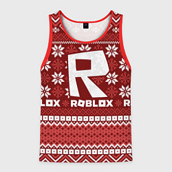 Майка-безрукавка мужская Roblox christmas sweater, цвет: 3D-красный