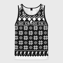 Майка-безрукавка мужская CS GO christmas sweater, цвет: 3D-черный