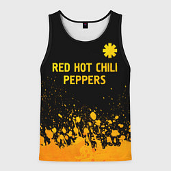 Майка-безрукавка мужская Red Hot Chili Peppers - gold gradient посередине, цвет: 3D-черный