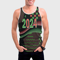 Майка-безрукавка мужская 2024 абстрактный фон, цвет: 3D-белый — фото 2