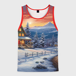 Мужская майка без рукавов Зимний праздник в сказочном городке