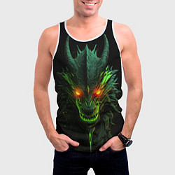 Майка-безрукавка мужская Дракон сверкающих елей, цвет: 3D-белый — фото 2