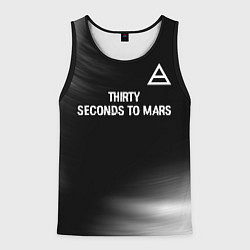 Мужская майка без рукавов Thirty Seconds to Mars glitch на темном фоне посер