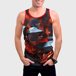 Майка-безрукавка мужская Визуальные ритмы в геометрии, цвет: 3D-красный — фото 2