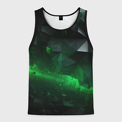 Мужская майка без рукавов Трехмерность зеленой фигуры