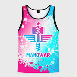 Мужская майка без рукавов Manowar neon gradient style
