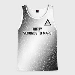 Майка-безрукавка мужская Thirty Seconds to Mars glitch на светлом фоне посе, цвет: 3D-белый