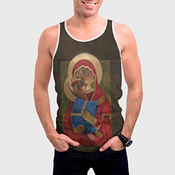 Майка-безрукавка мужская Икона котоматери, цвет: 3D-белый — фото 2