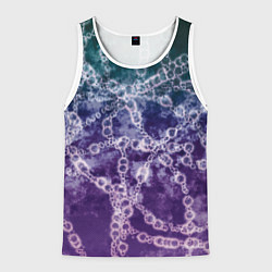 Майка-безрукавка мужская Абстракция - ДНК цепочка, цвет: 3D-белый