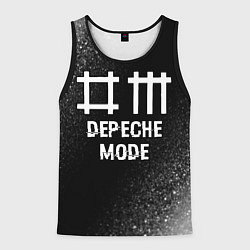 Мужская майка без рукавов Depeche Mode glitch на темном фоне