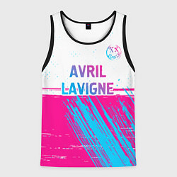 Мужская майка без рукавов Avril Lavigne neon gradient style посередине