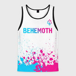 Мужская майка без рукавов Behemoth neon gradient style посередине