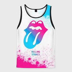 Мужская майка без рукавов Rolling Stones neon gradient style