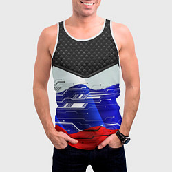 Майка-безрукавка мужская Стёганные ромбы: русский хакер, цвет: 3D-белый — фото 2