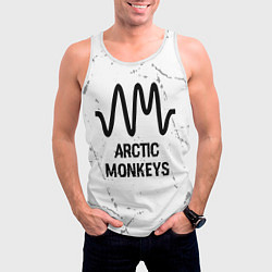 Майка-безрукавка мужская Arctic Monkeys glitch на светлом фоне, цвет: 3D-белый — фото 2