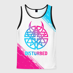 Мужская майка без рукавов Disturbed neon gradient style