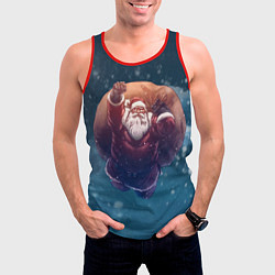 Майка-безрукавка мужская Летящий Санта, цвет: 3D-красный — фото 2