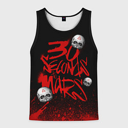 Майка-безрукавка мужская Thirty seconds to mars skulls, цвет: 3D-черный