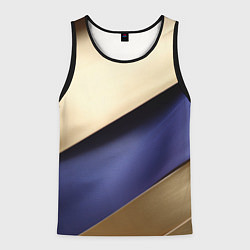 Майка-безрукавка мужская Фиолетовая вставка на золотом фоне, цвет: 3D-черный