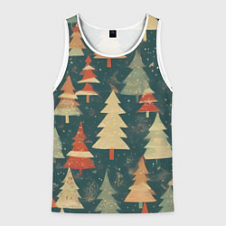 Мужская майка без рукавов Елки новый год