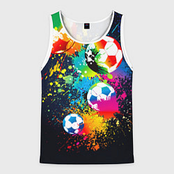 Мужская майка без рукавов Разноцветные футбольные мячи