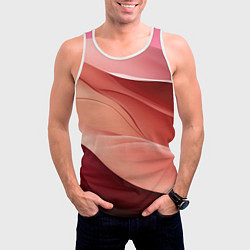 Майка-безрукавка мужская Нежная персиковая абстракция, цвет: 3D-белый — фото 2