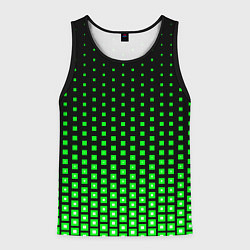Майка-безрукавка мужская Зелёные квадраты, цвет: 3D-черный
