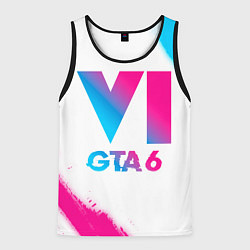 Мужская майка без рукавов GTA 6 neon gradient style