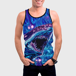 Майка-безрукавка мужская Фиолетовая акула, цвет: 3D-черный — фото 2