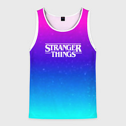 Майка-безрукавка мужская Stranger Things gradient colors, цвет: 3D-белый