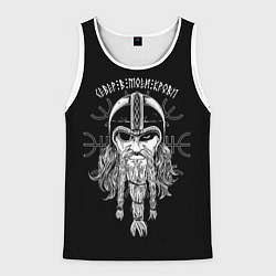 Майка-безрукавка мужская Воин в символике шлем ужаса, цвет: 3D-белый